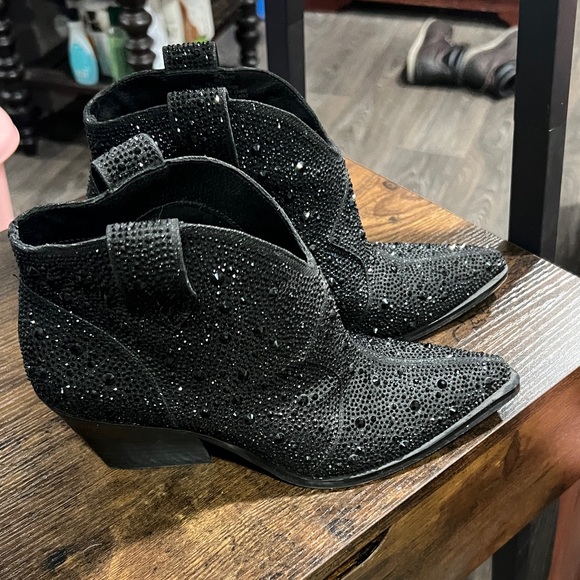 Jessica Simpson Shoes - Jessica Simpson Black Sparkle Ankle Booties